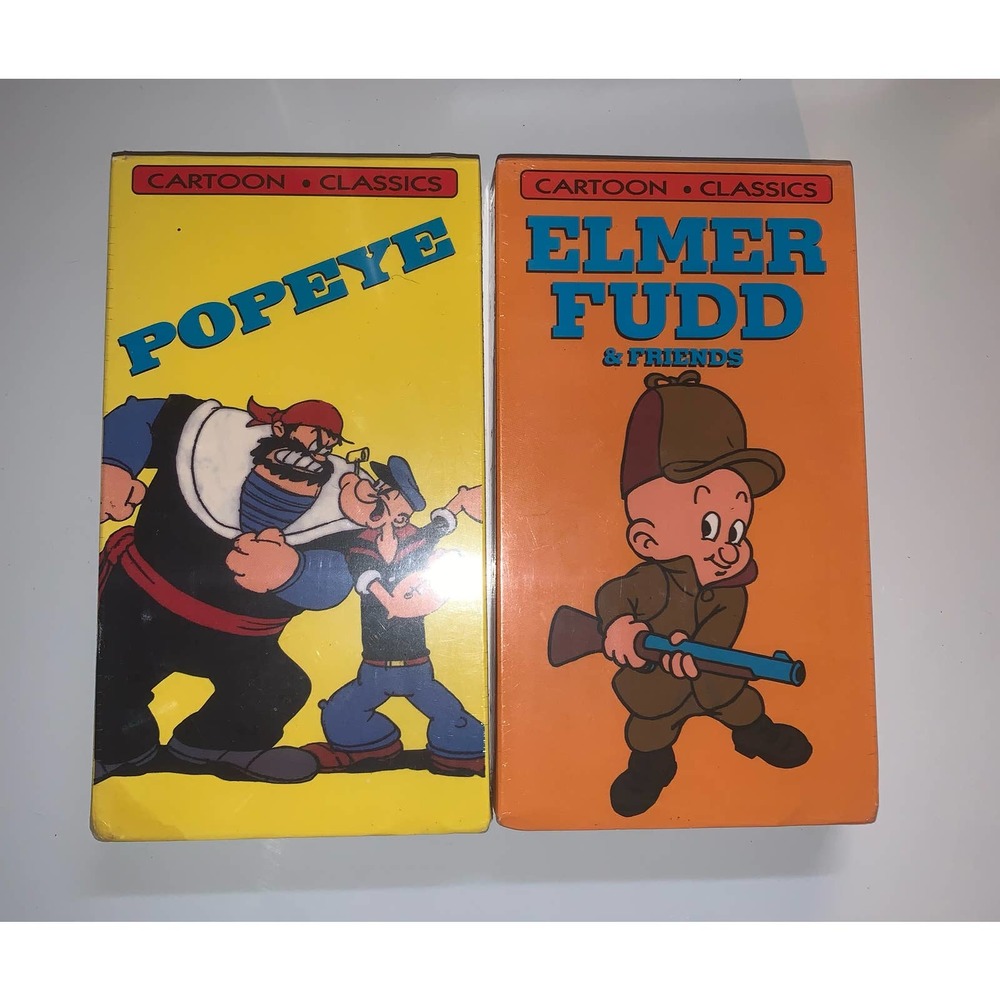 Vintage Sealed VHS tapes Cartoon classics Elmer Fudd & Popeye